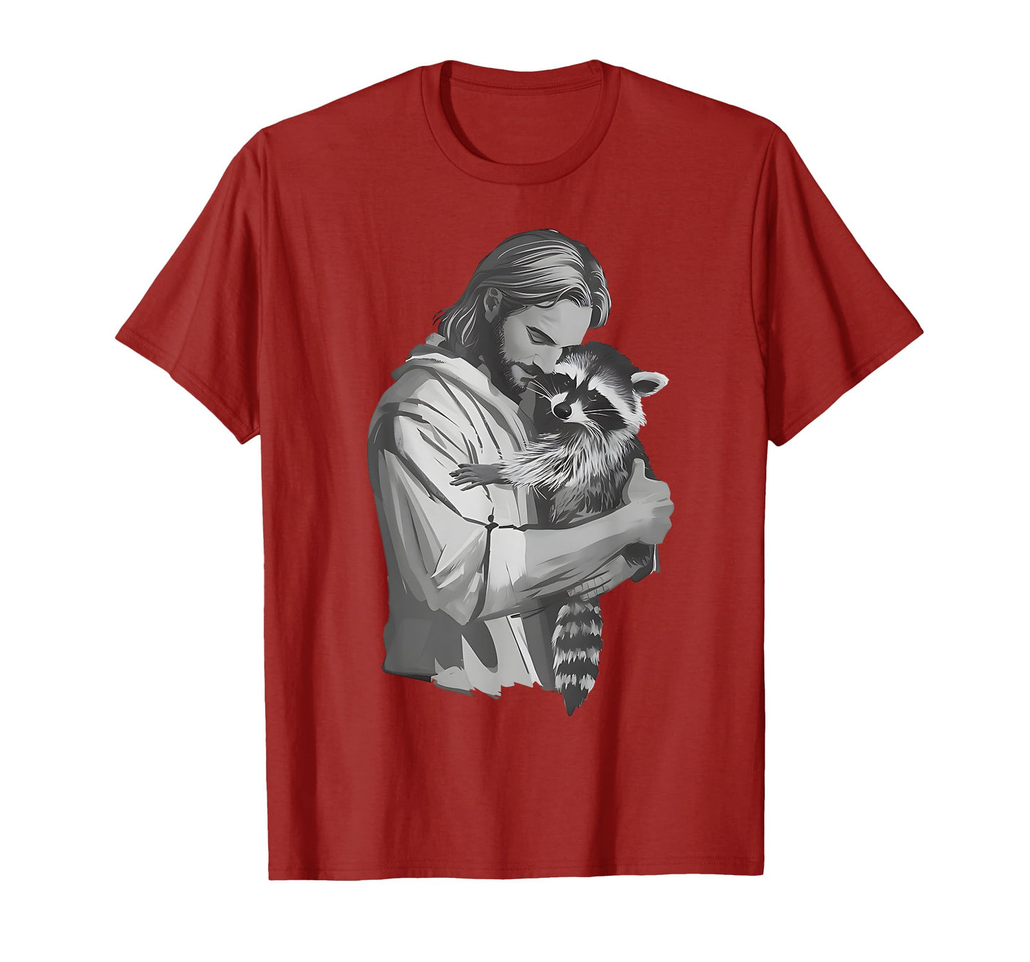 Racoon Lover Trash Panda Christian Jesus Holding A Raccoon T-Shirt
