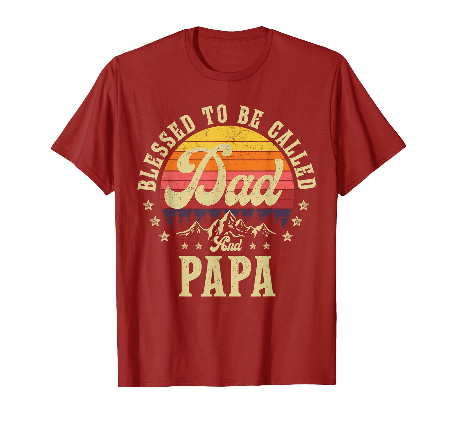 Blessed To Be Called Dad And Papa Gifts Vintage Emblem T-Shirt