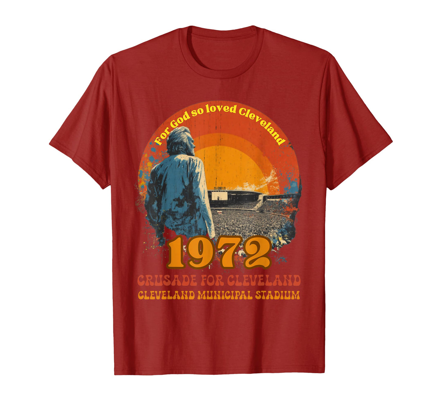 1972 Cleveland Municipal Stadium Christian Revival T-Shirt