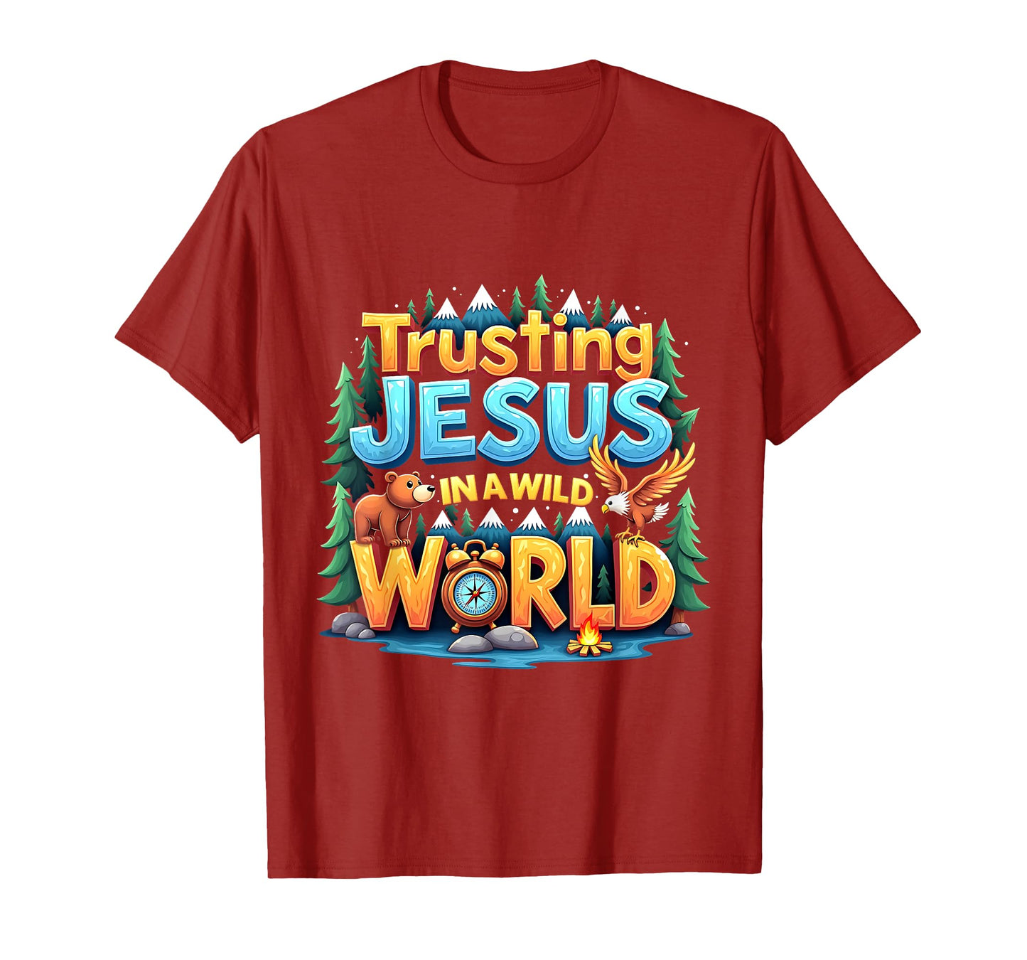 Trusting Jesus Camp Christian Summer True North VBS 2025 T-Shirt