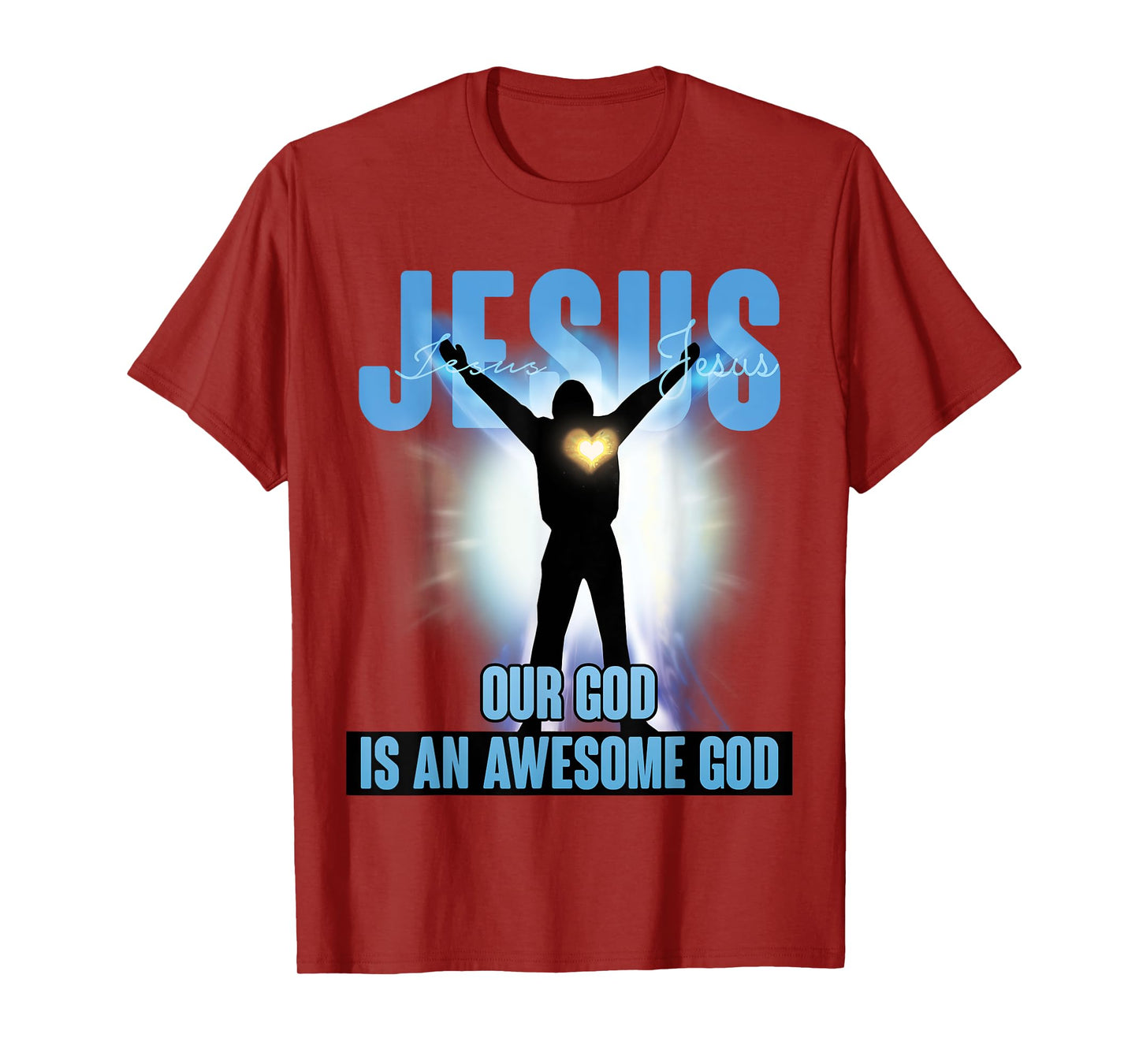 Mens OUR GOD IS AN AWESOME GOD Christian Graphic t shirt T-Shirt