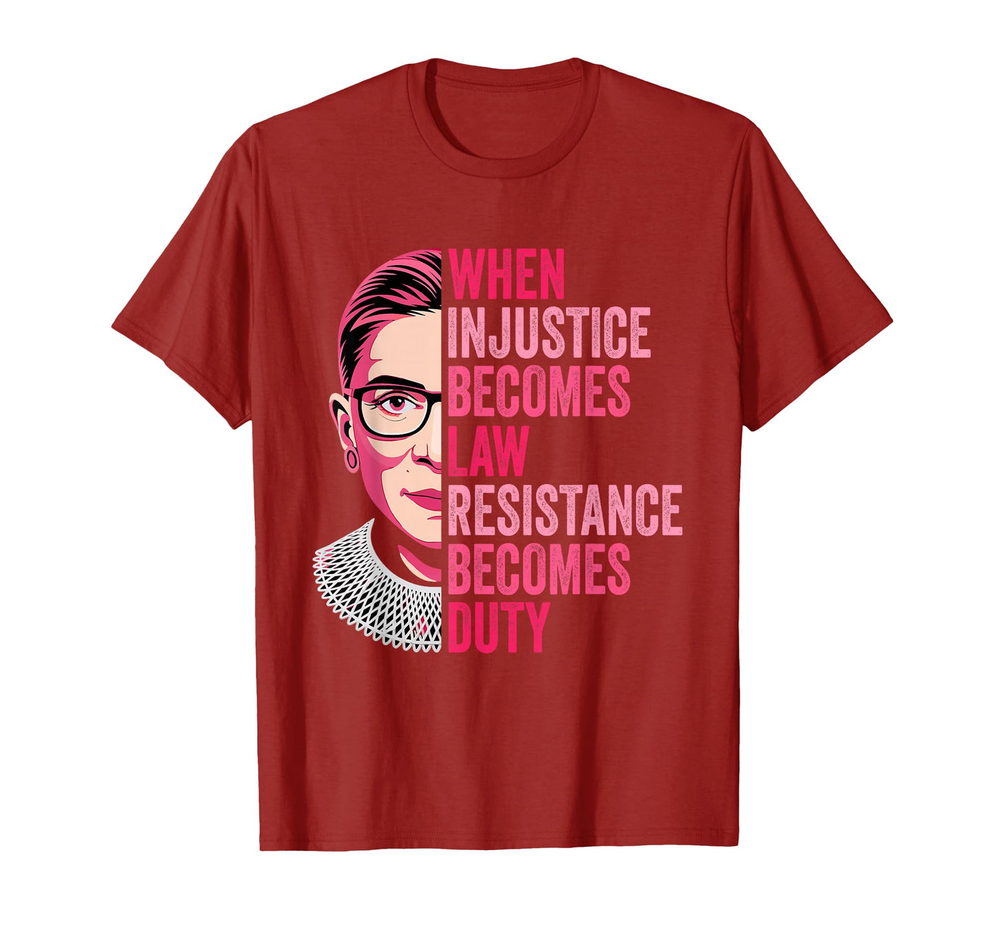 When Injustice Becomes Law Resistance Becomes Duty RBG Quote T-Shirt