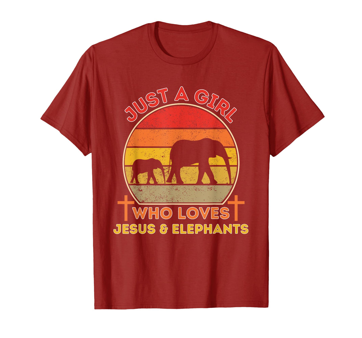 Just A Girl Who Loves Jesus And Elephants - Retro Christian T-Shirt