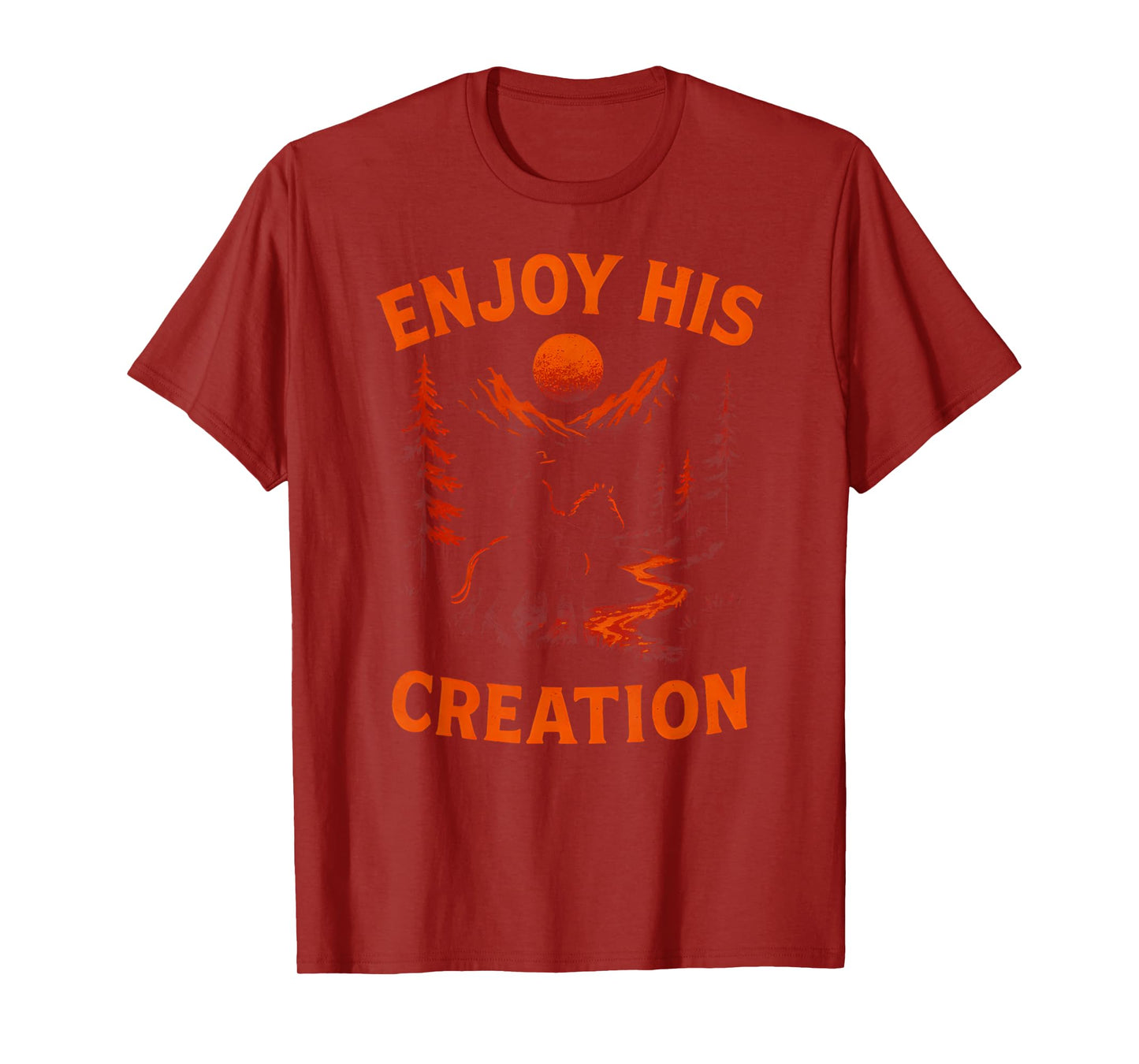 Outdoors Enjoy His Creation Vintage Mens Christian Faith T-Shirt