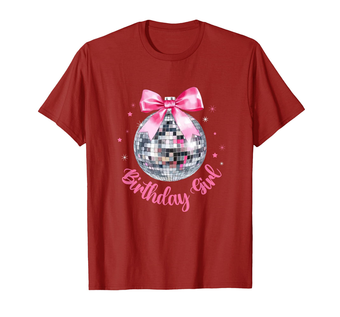 Birthday Girl Coquette Bow Disco Ball Funny Birthday Party T-Shirt