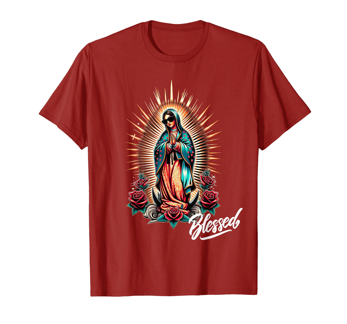 Chicano Latino Mexican Mary Guadalupe Blessed Religious T-Shirt
