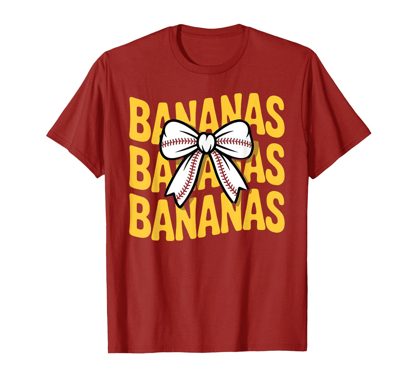 Retro Bananas Last Name Coquette Bow Women Girls kids T-Shirt