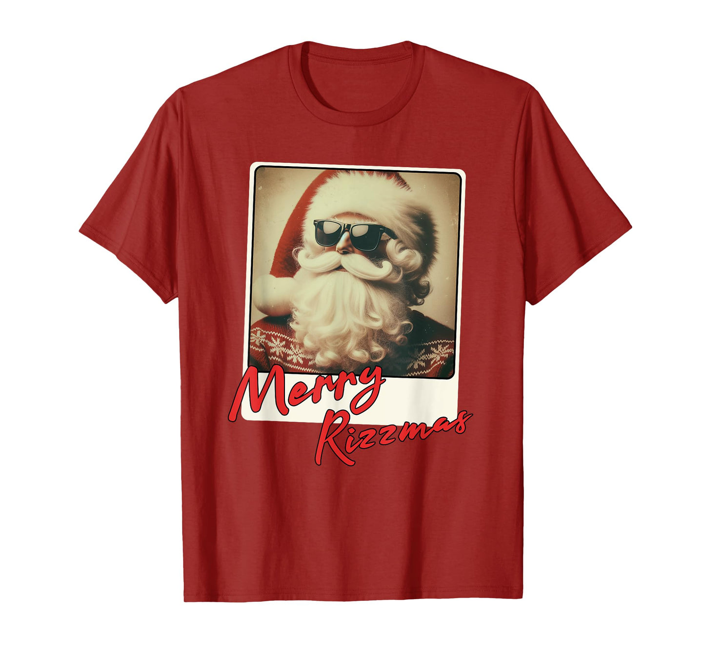 Merry Rizzmas Teens Kids Boys Vintage Christmas Santa Claus T-Shirt