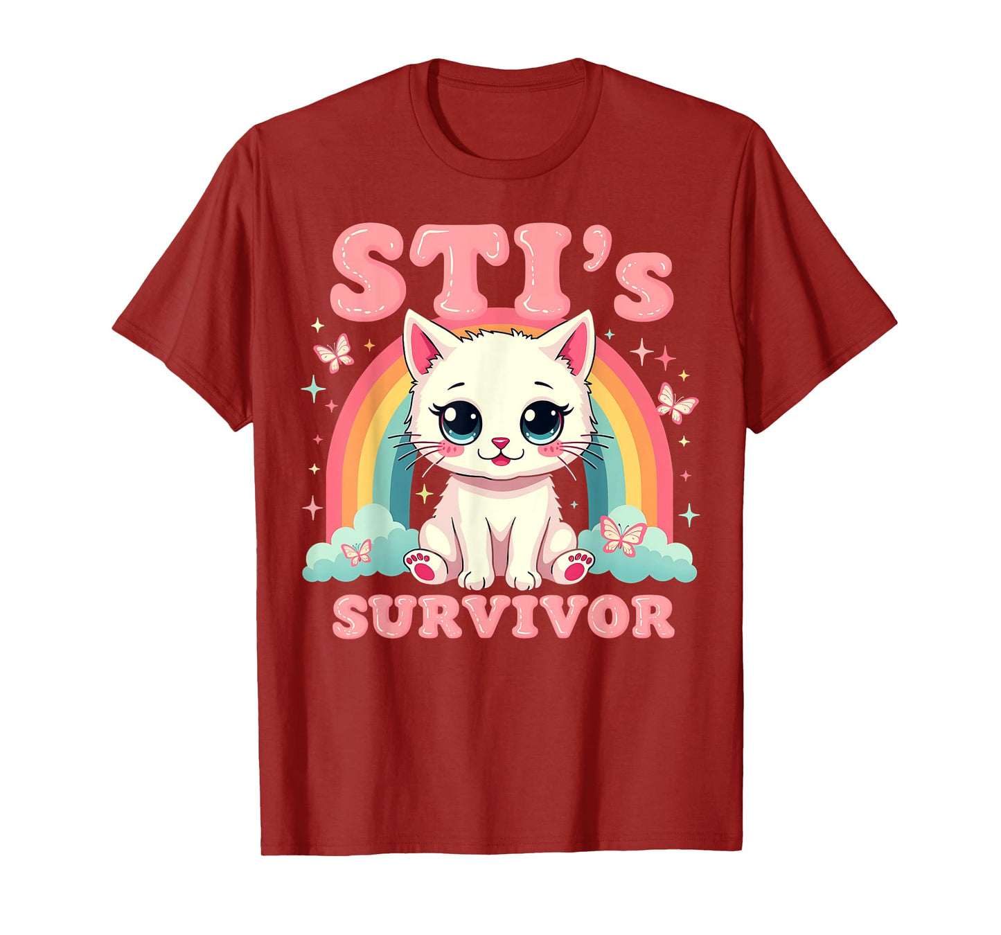 Chlamydia Survivor Cat Funny Adult Humor Inappropriate T-Shirt
