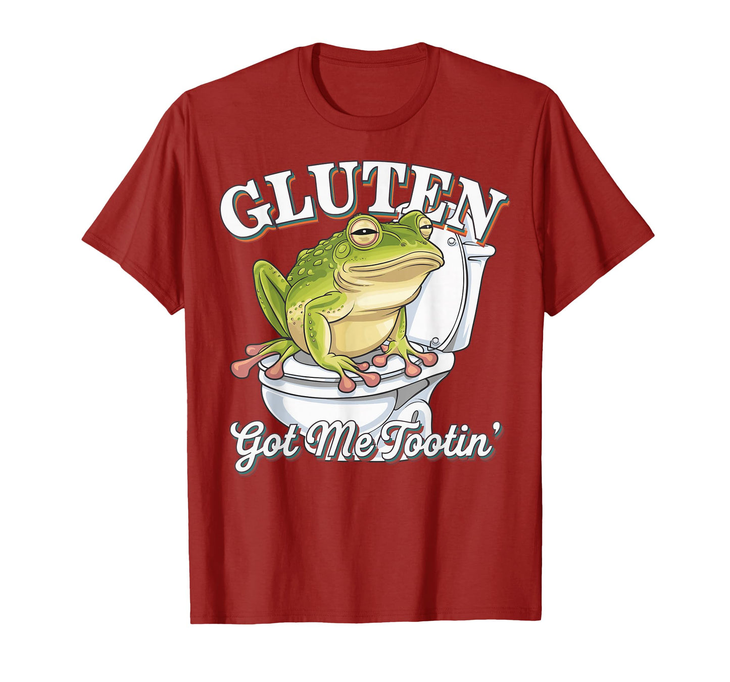 Gluten Got Me Tootin, Funny Gluten Fart Frog T-Shirt