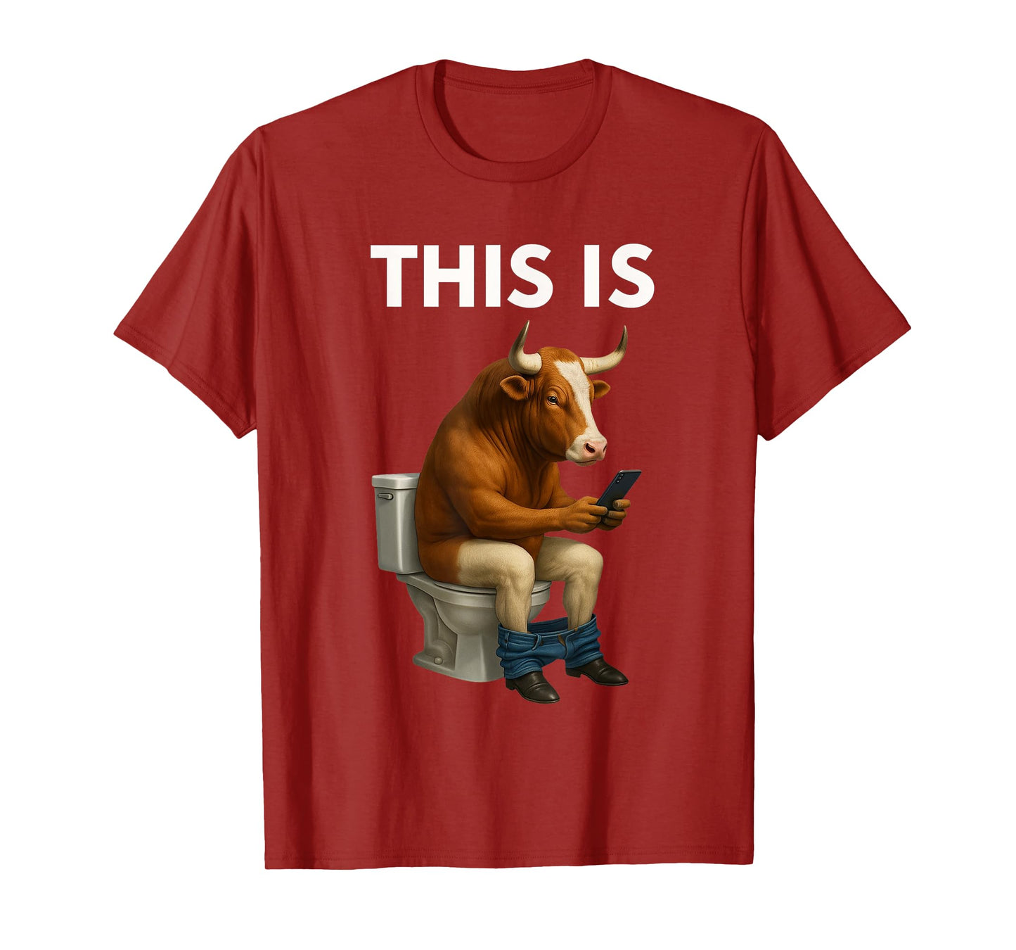 This Is Bullsht Funny Cow Toilet Humorous Men Women T-Shirt