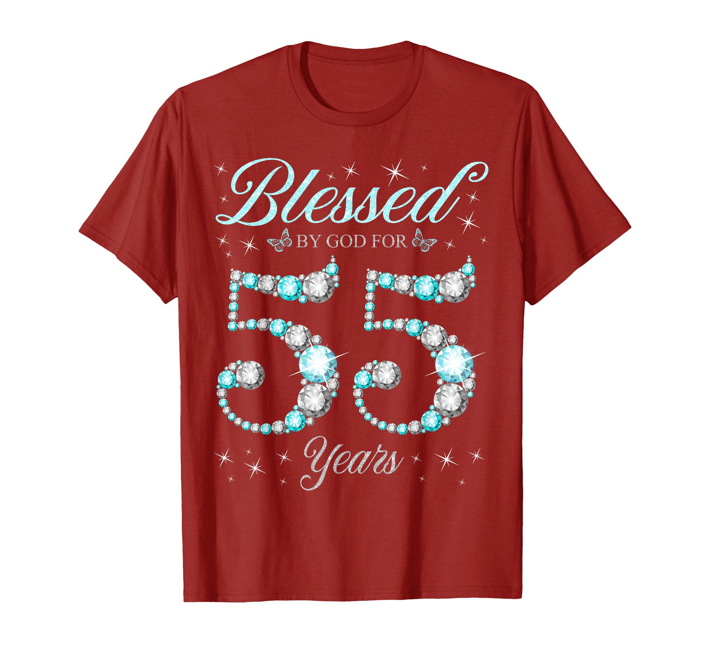 Blessed By God For 55 Years Old 55th Birthday B-Day Party T-Shirt