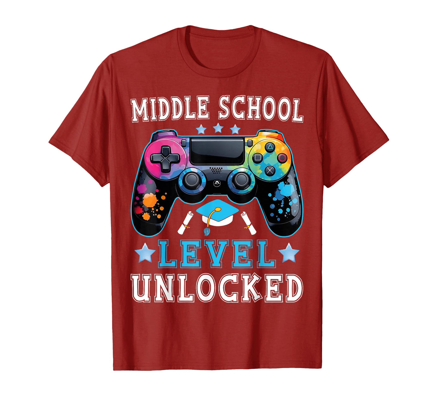 Middle School Level Unlocked Gamer First Day Back To School T-Shirt