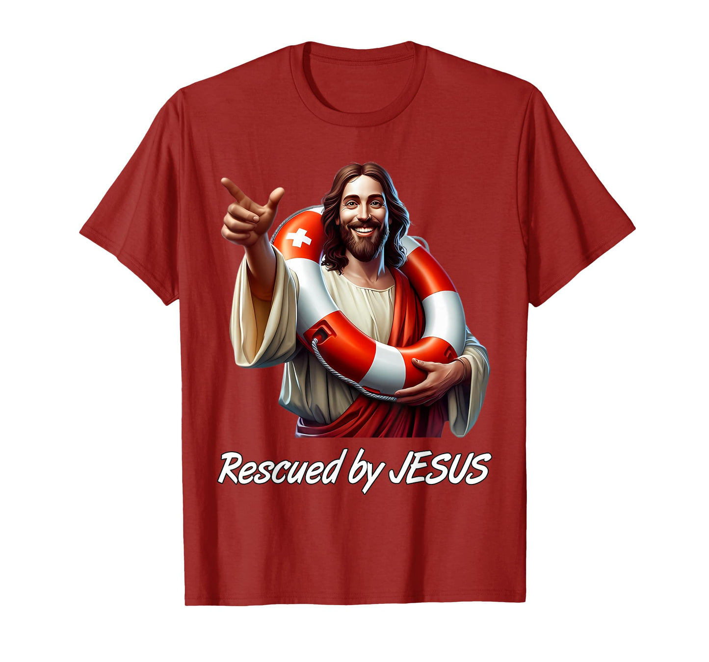 Rescued By Jesus Funny Life Float Preserver T-Shirt