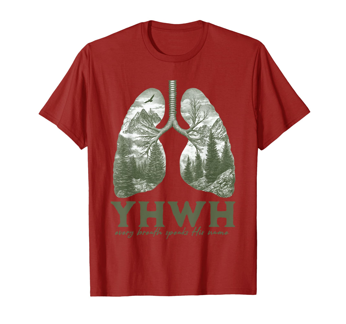Floral Lung Christian Our Very Breath Speaks His Name YHWH T-Shirt