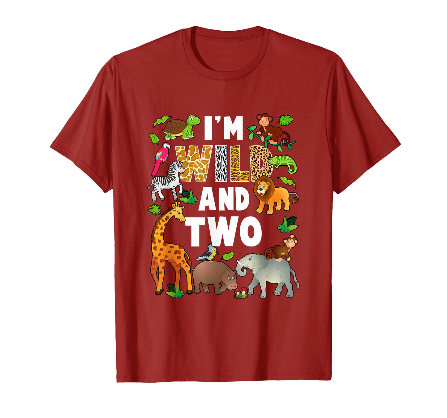 I'm Wild And Two 2 Year Old 2Nd Birthday Safari Jungle T-Shirt