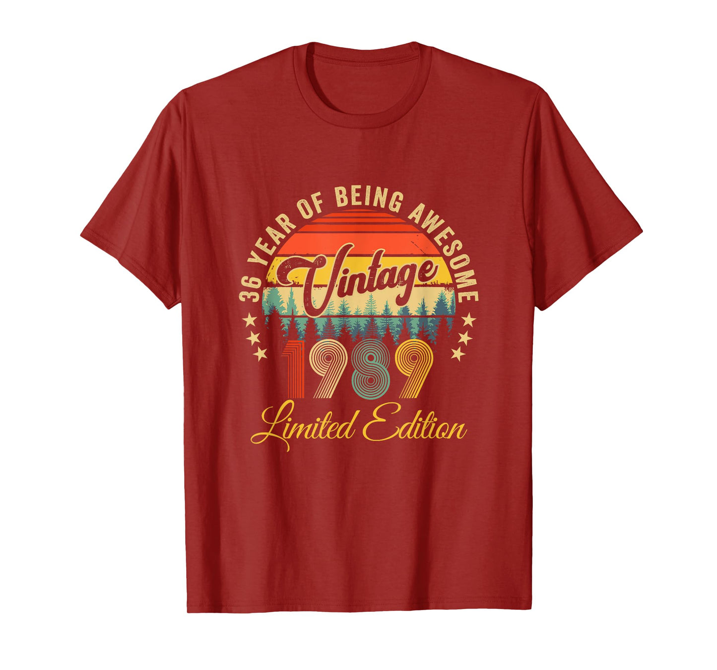Vintage 1989 Limited Edition 36 Year Old 36Th Birthday T-Shirt