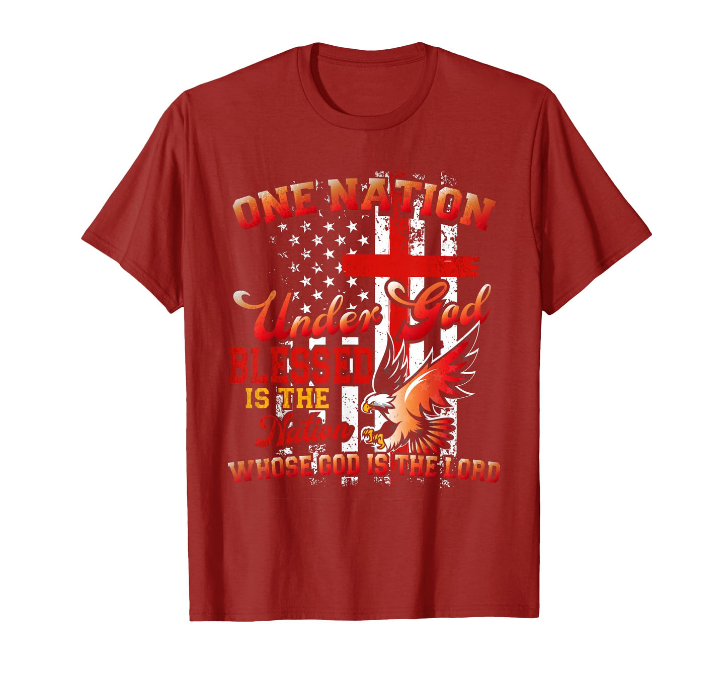 One Nations Under God Shirt Religious Under God Jesus Flag T-Shirt