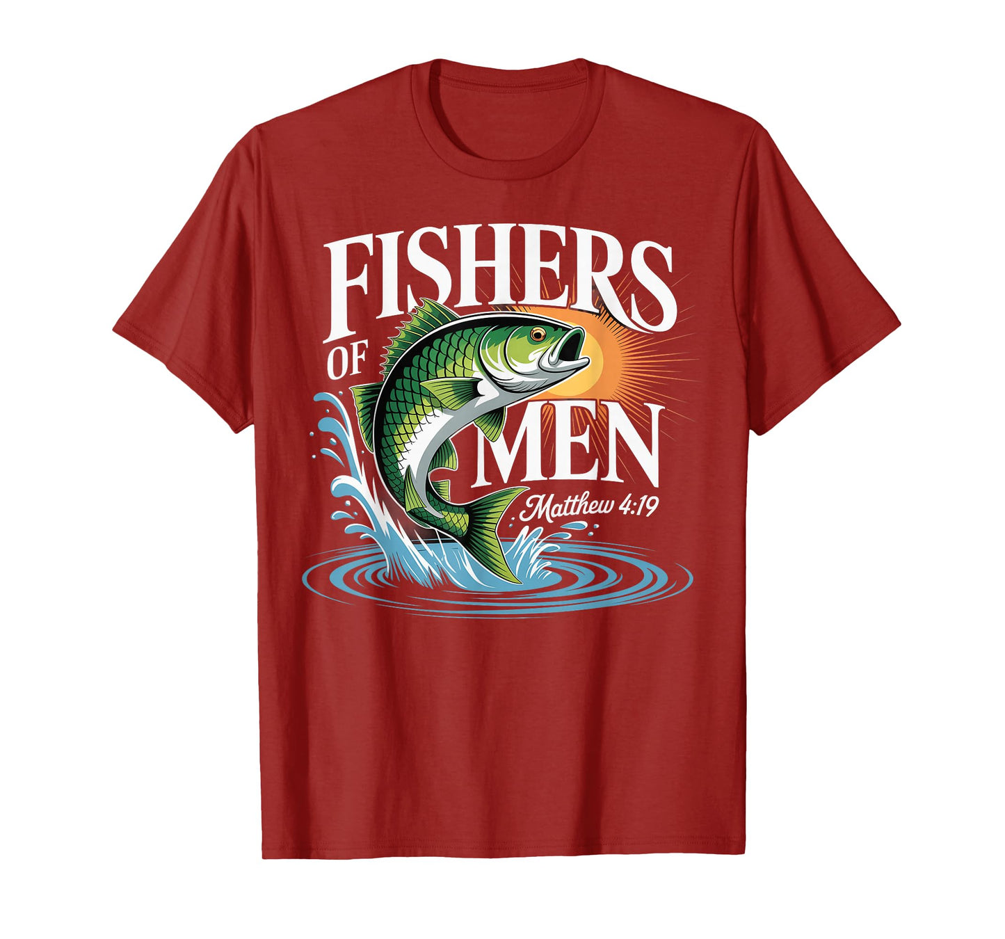 Fishers of Men Matthew 4-19 Bible Christian Fishing Lover T-Shirt