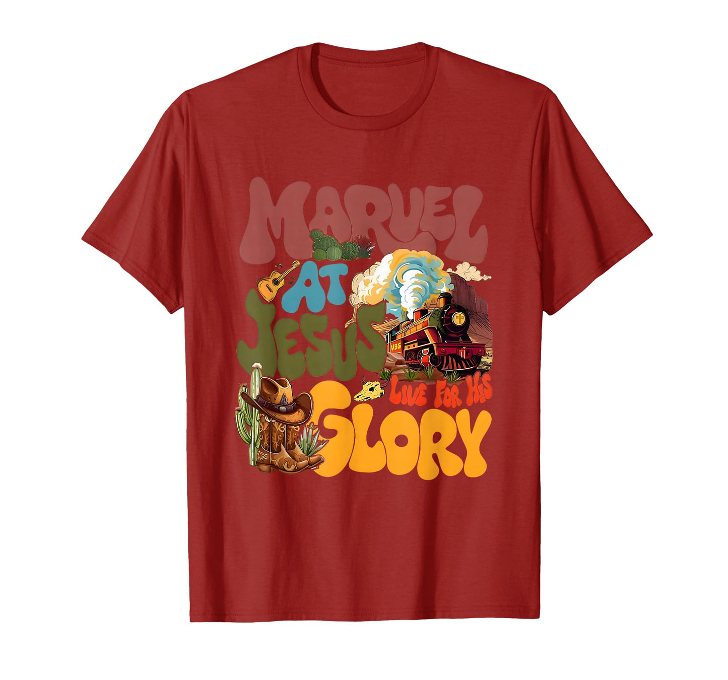Christian Camp VBS 2025 Wonder His Glory Junction Train T-Shirt