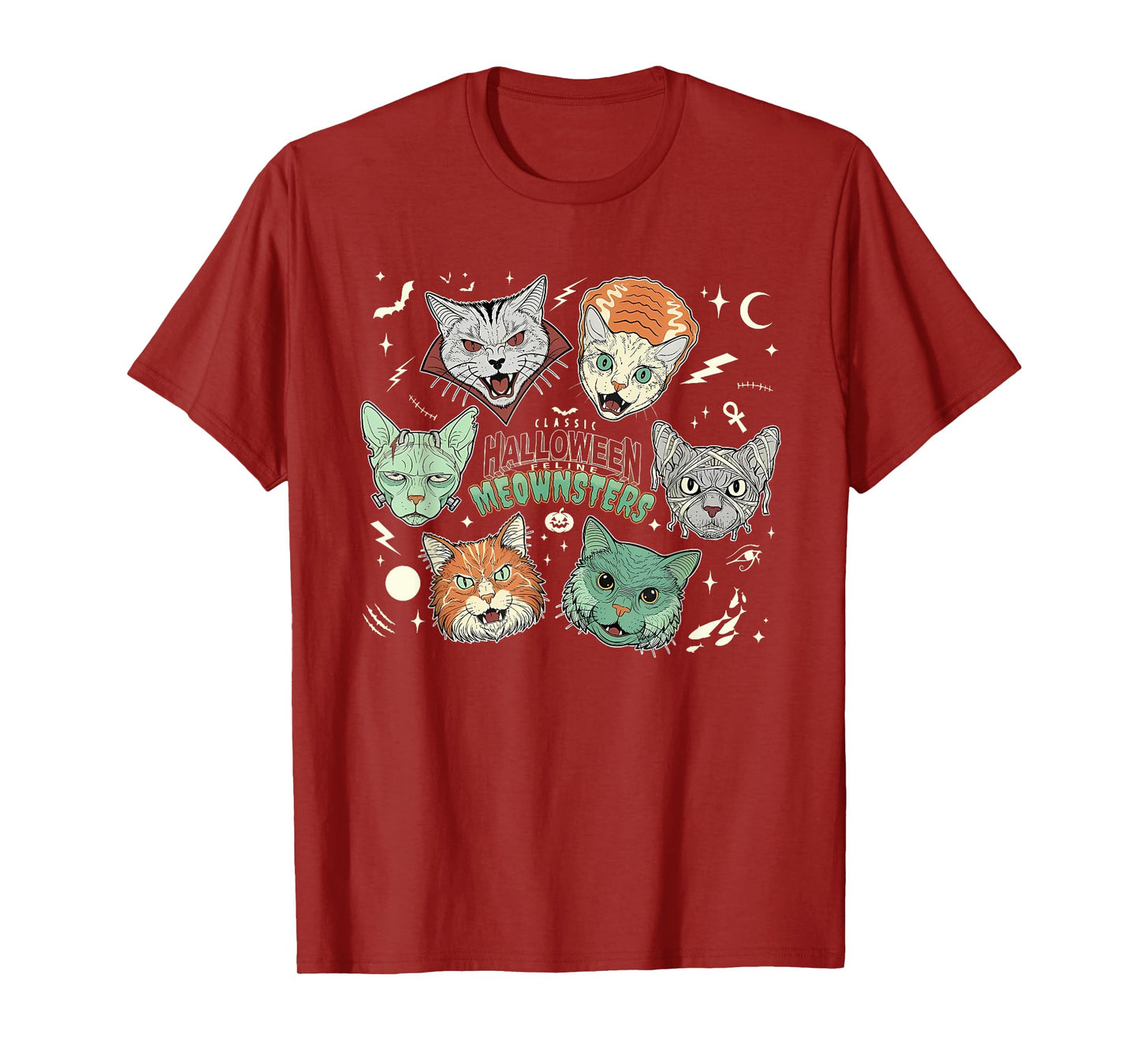 Classic Halloween Feline meownsters T-Shirt
