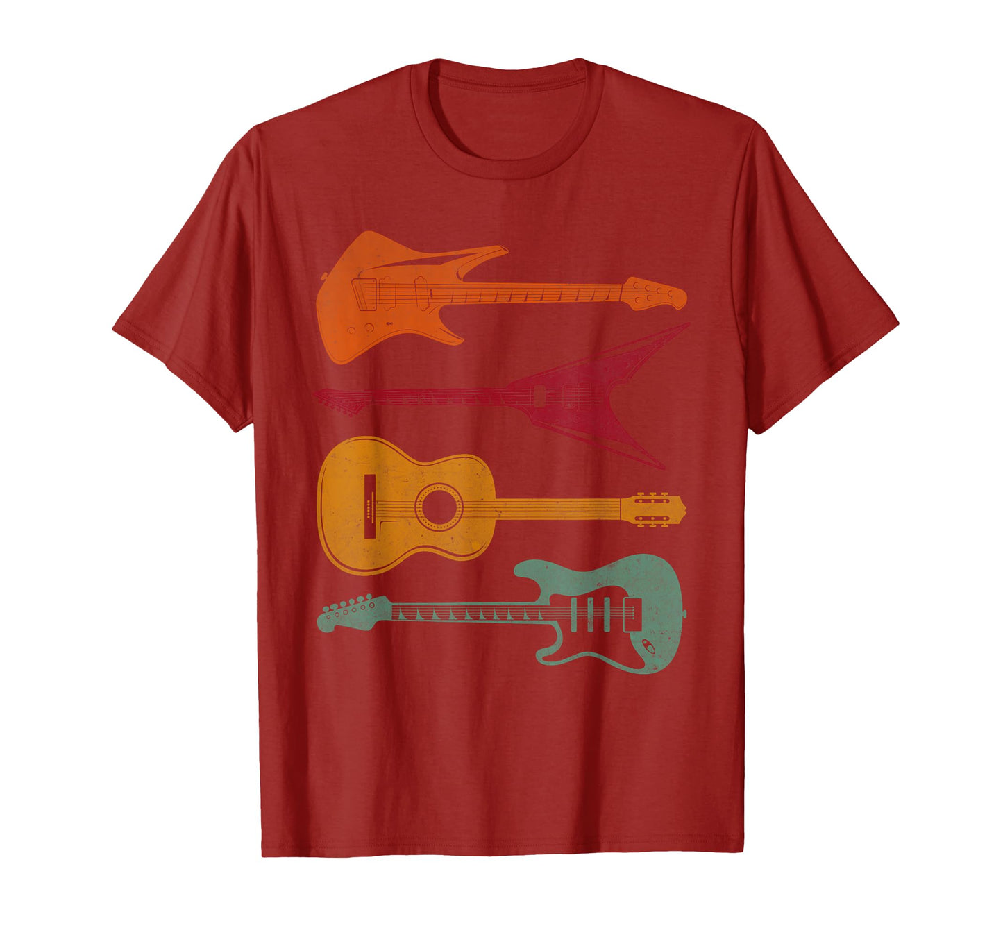 Colorful Guitar Silhouette Art for Rock Music Fans Guitarist T-Shirt