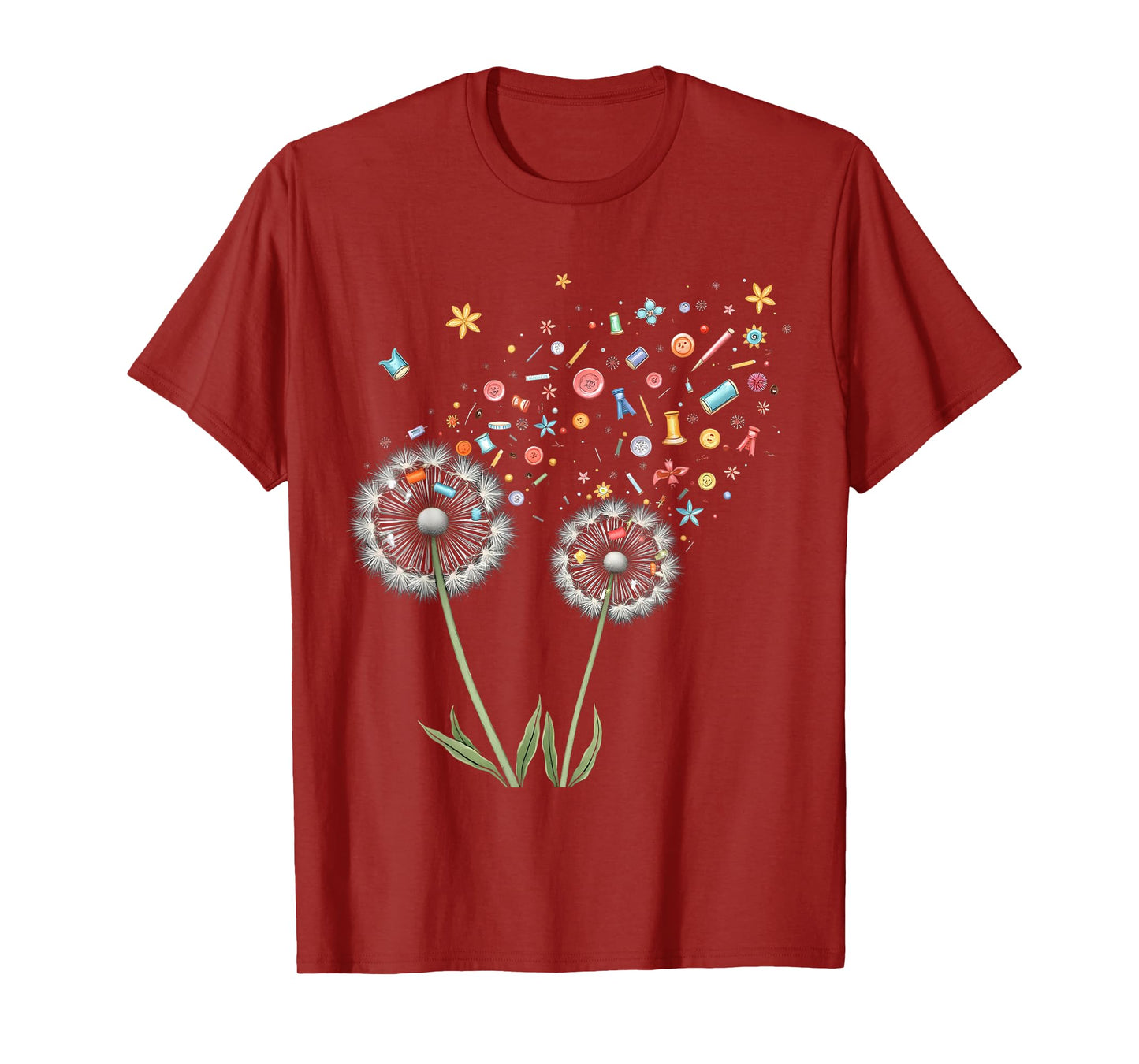 Cute Sewing Dandelion Flowers Quilting Quilter Sewer Tee T-Shirt