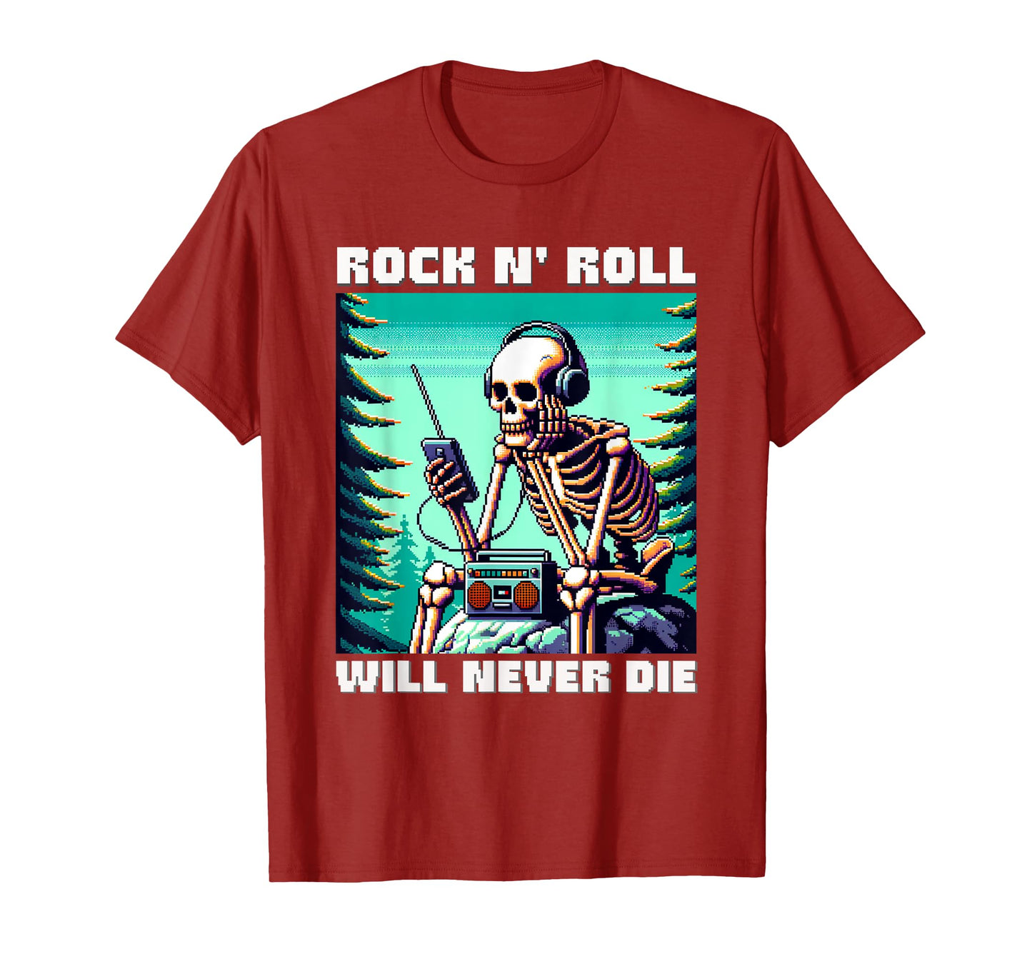 Rock And Roll Soul Will Never Die - Rock n' Roll Skeleton T-Shirt