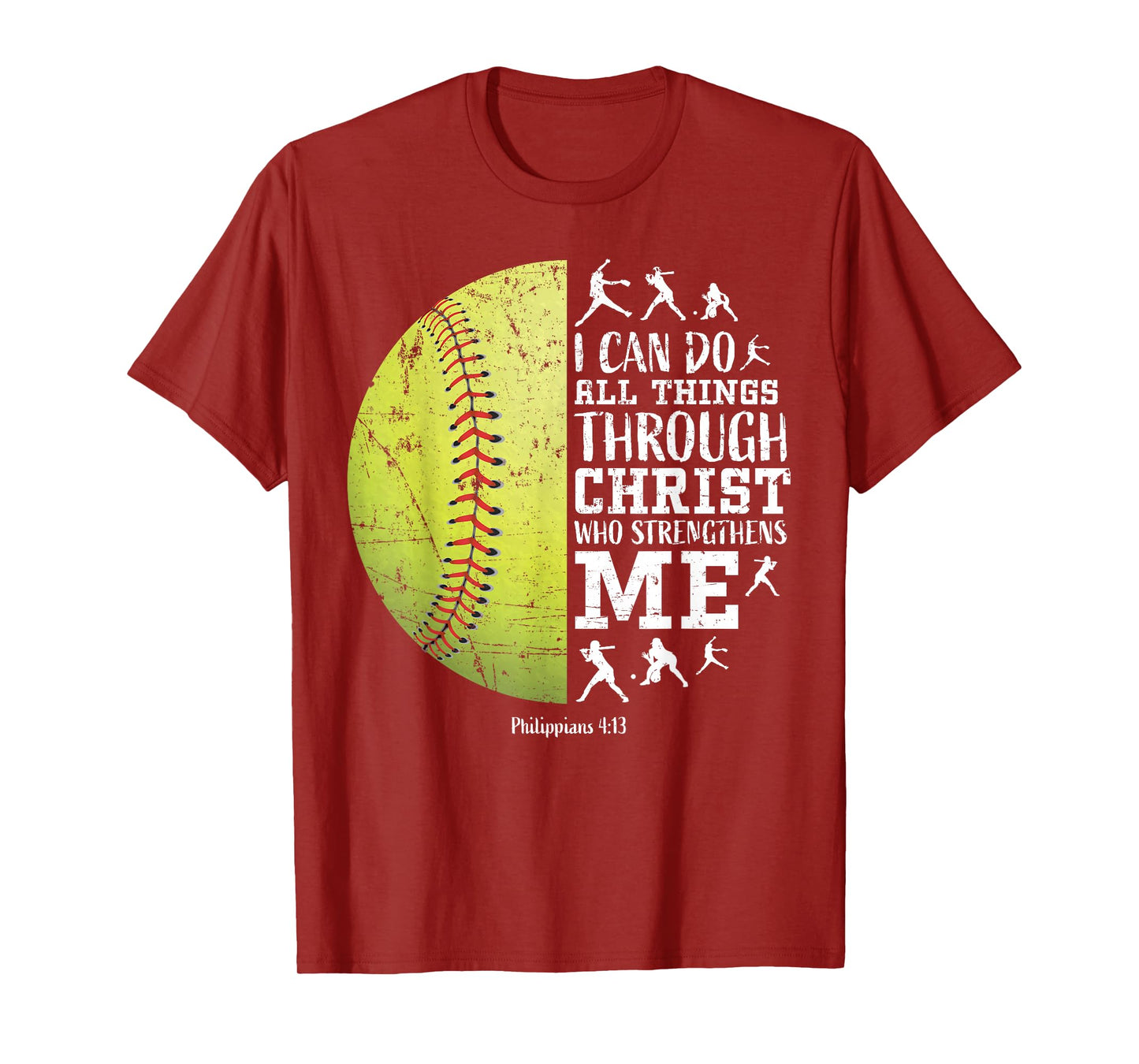 Philippians 4:13 Softball I Can Do All Things Through Christ T-Shirt