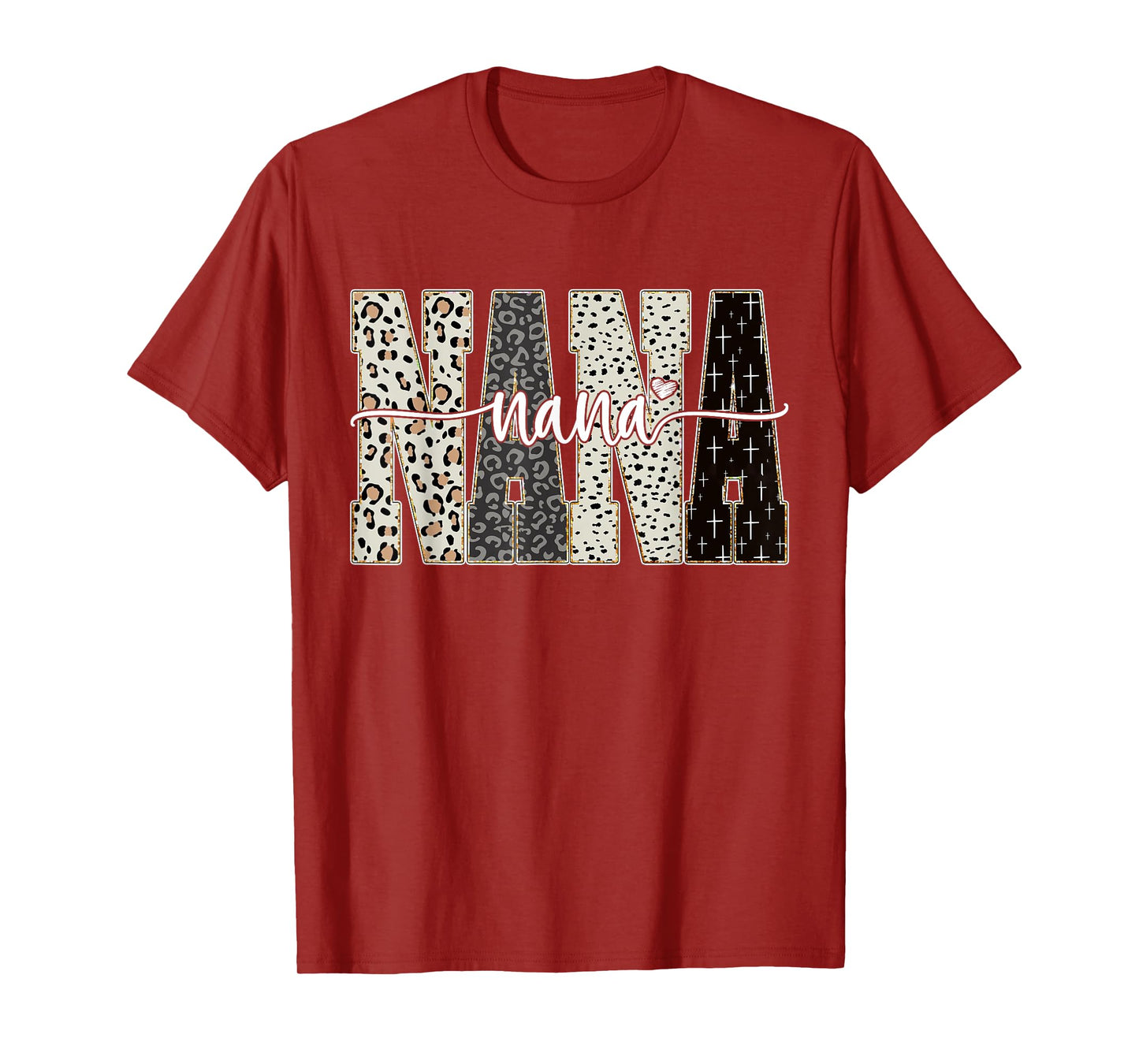 Nana Bible Leopard Cross Faith and Love Christian Christmas T-Shirt