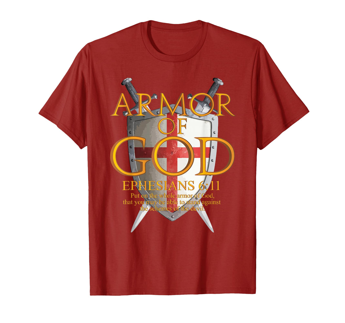 Armor Of God Ephesians Bible Verse Religious Christian Gift T-Shirt