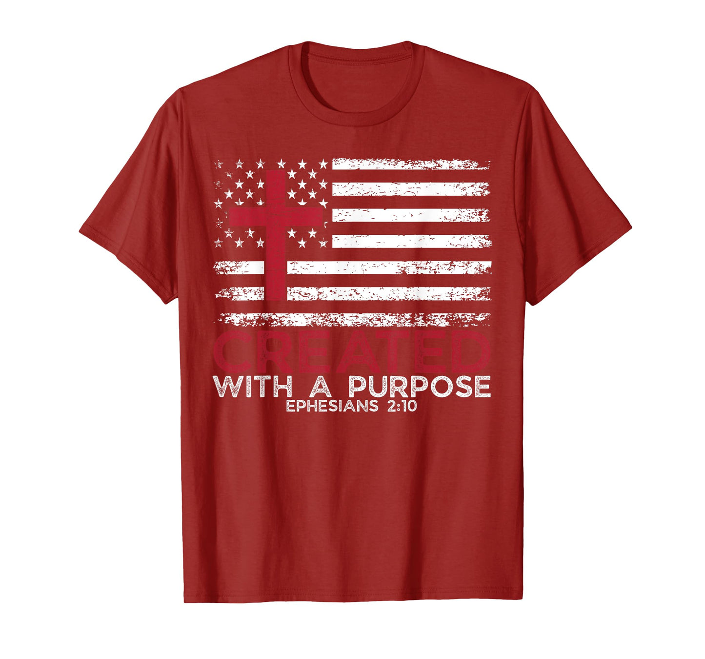 Created With A Purpose Ephesians 2:10 Christian Bible Faith T-Shirt