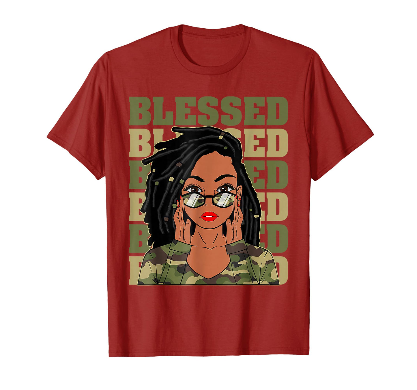 Blessed Black Woman Afro African American Christian Saying T-Shirt