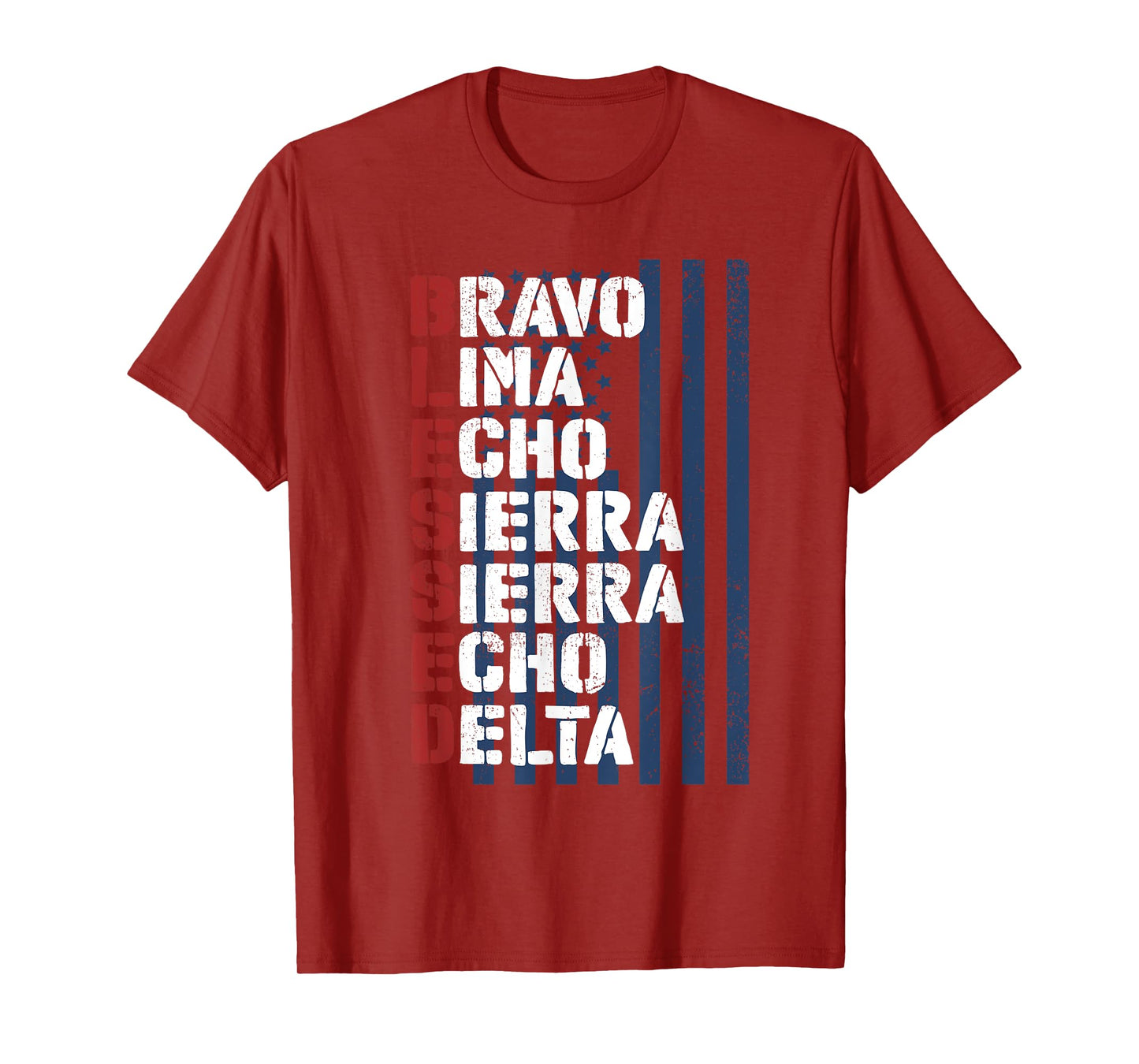 Blessed Military Alphabet Letters for Patriotic Christian T-Shirt