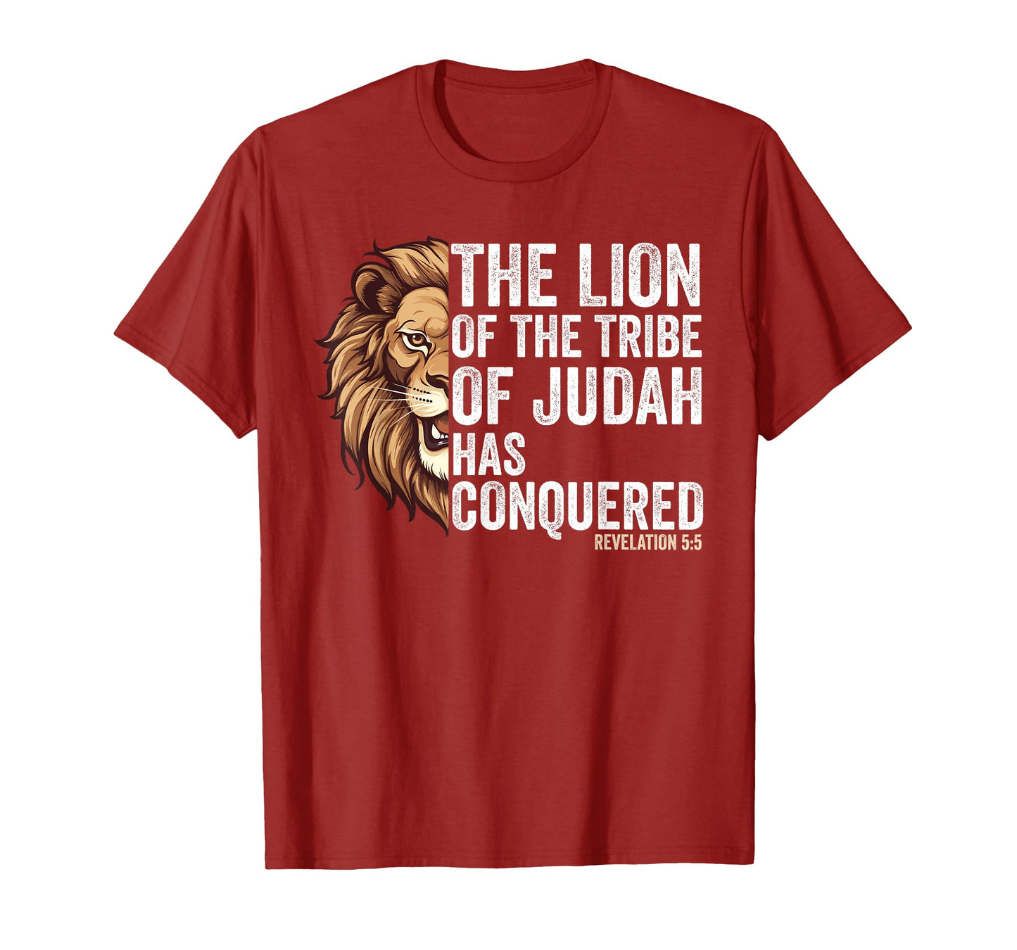Lion of Judah Jesus Revelation Bible Verse Christian T-Shirt