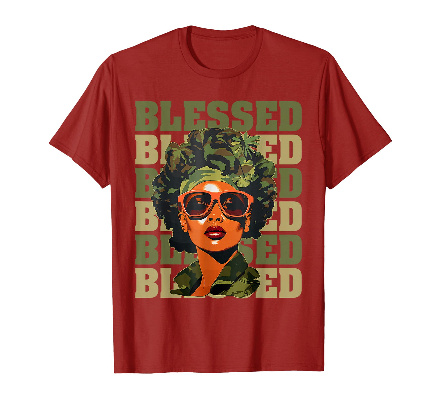 Blessed Black Woman Afro African American Christian Saying T-Shirt