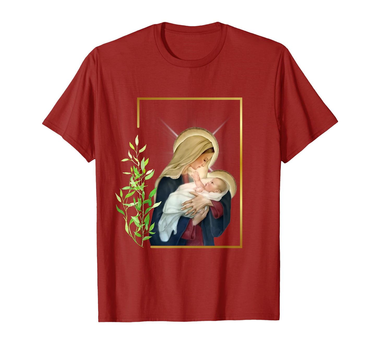 Blessed Holy Virgin Mary with Child Jesus - Rosary Catholic T-Shirt