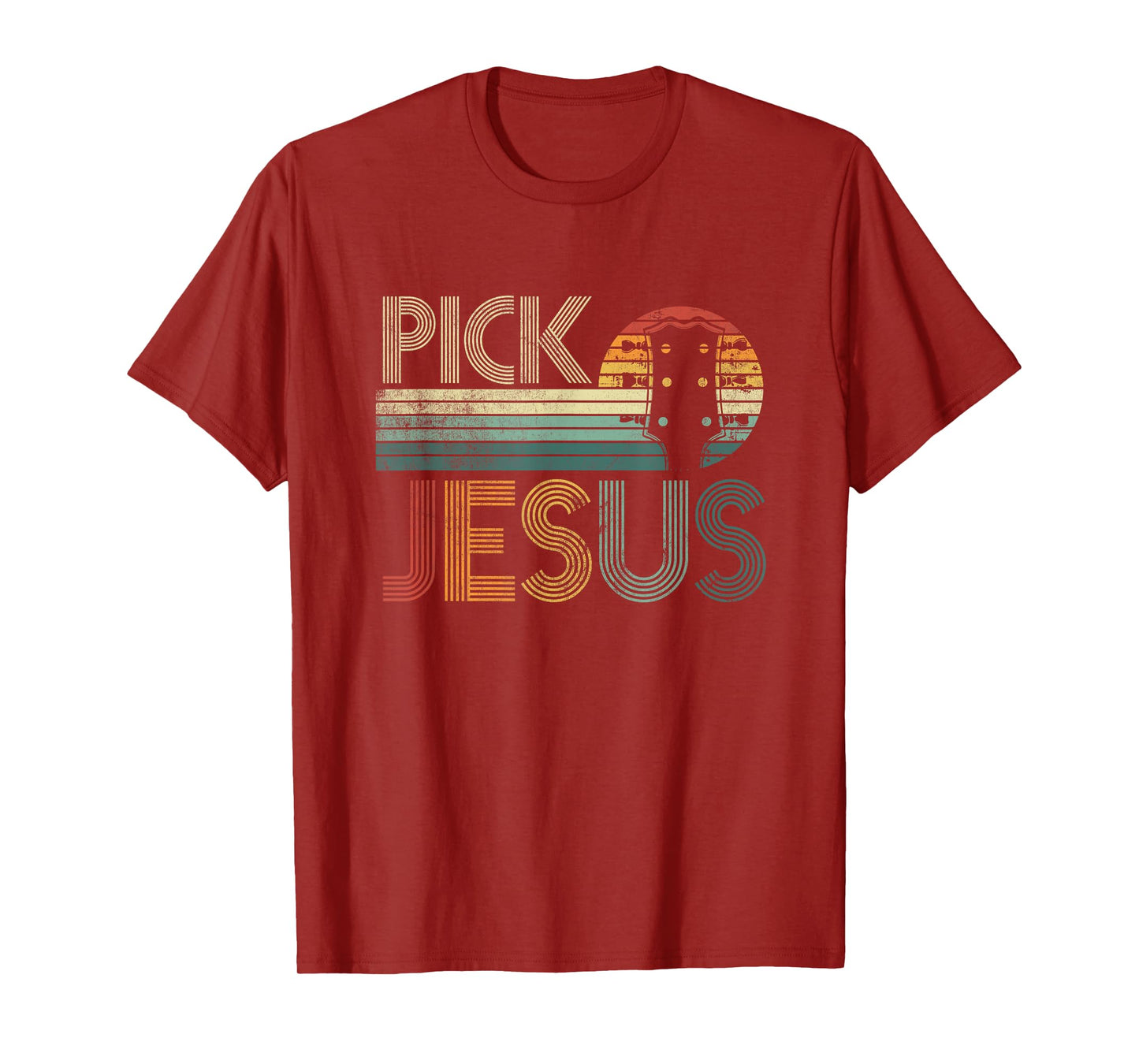 Pick Jesus Religious Musician Idea Guitar Worship T-Shirt