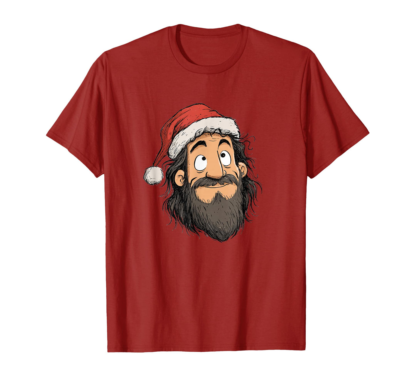 Nice Jesus Christ Face with Festive Hat for Adults and Kids T-Shirt