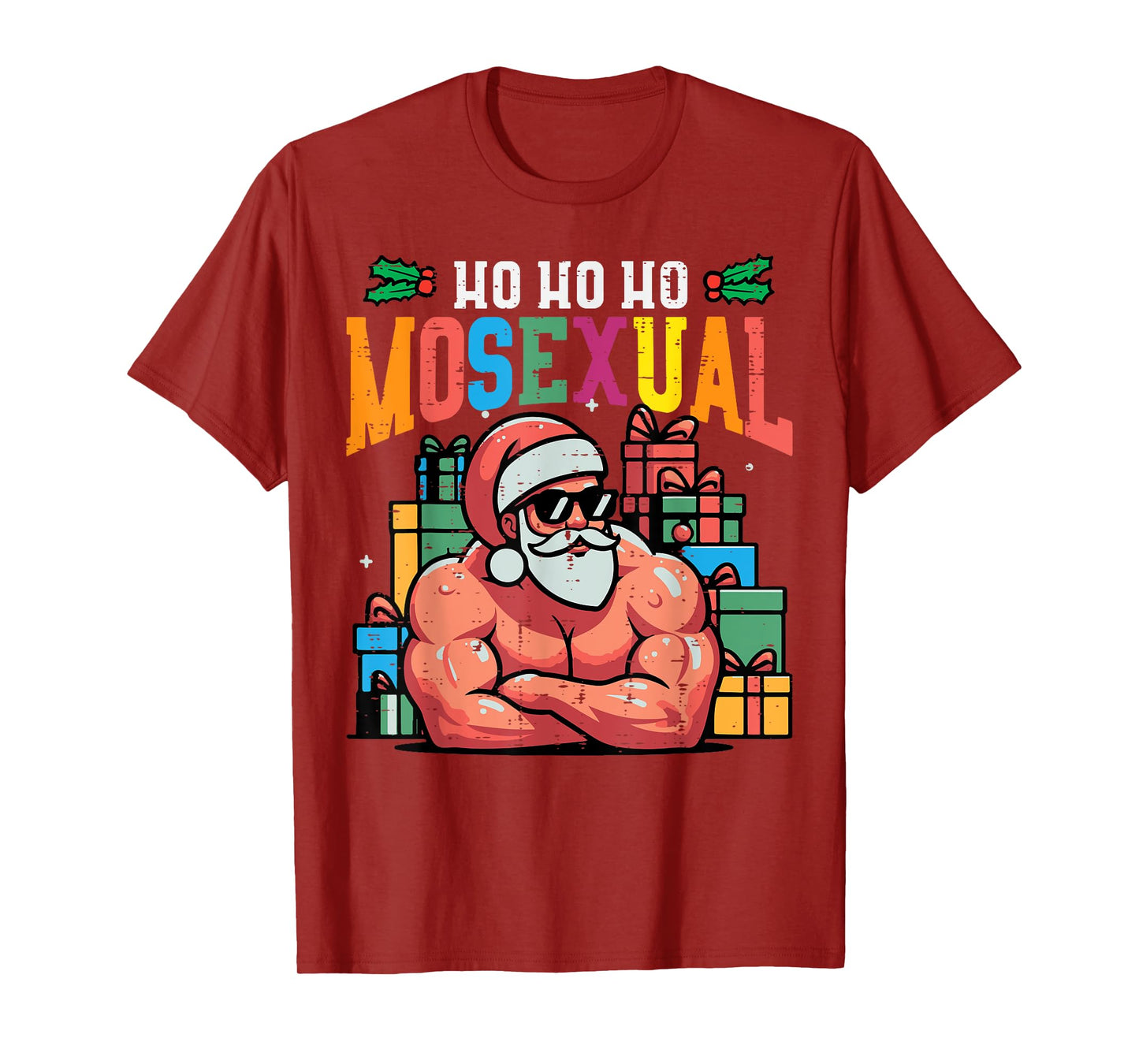 Christmas Ho Homosexual Funny Xmas Gay Pride Santa Lgbt Men T-Shirt