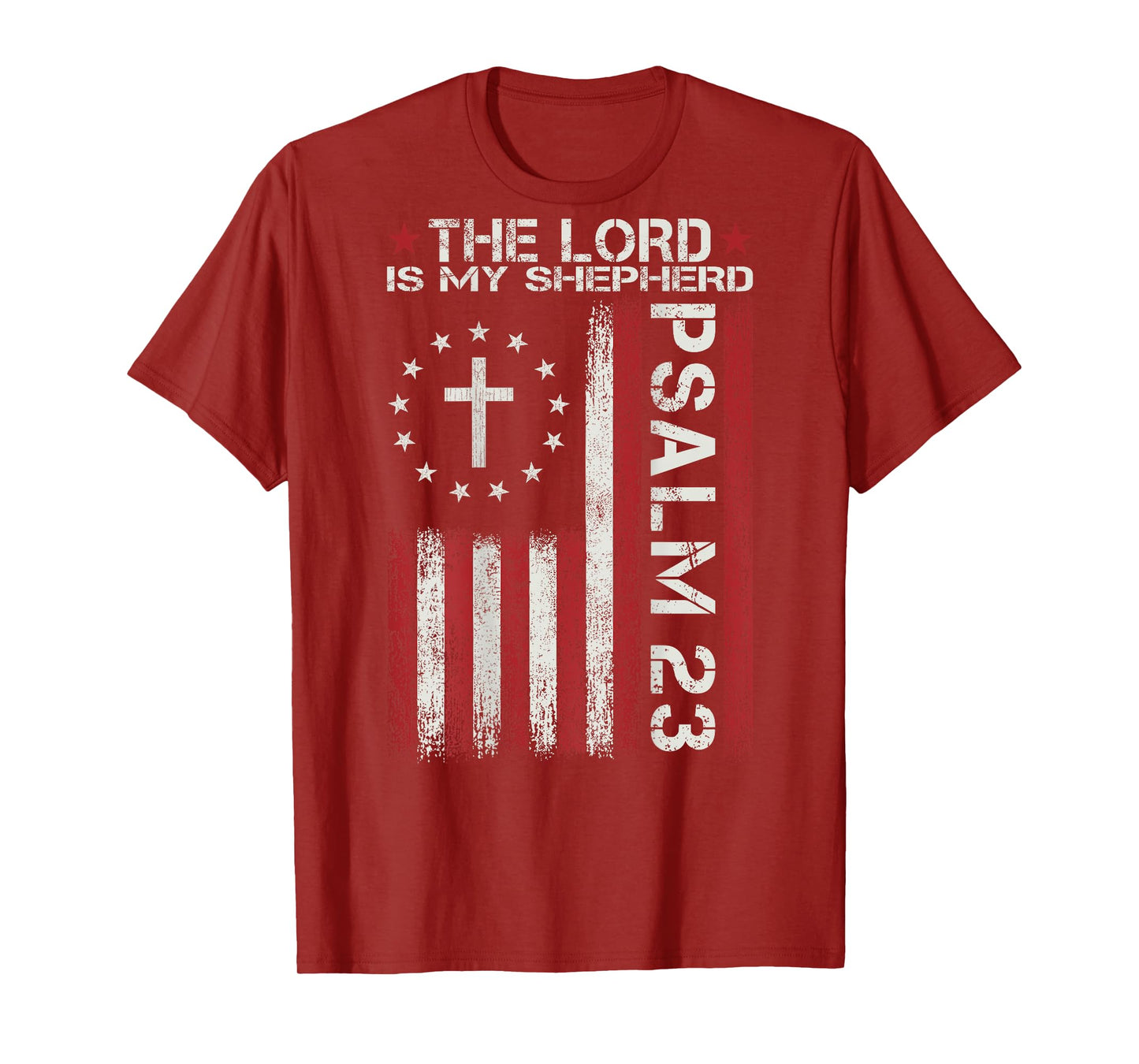 God Jesus Christian Bible PSALM 23 Faith Cross Religious T-Shirt