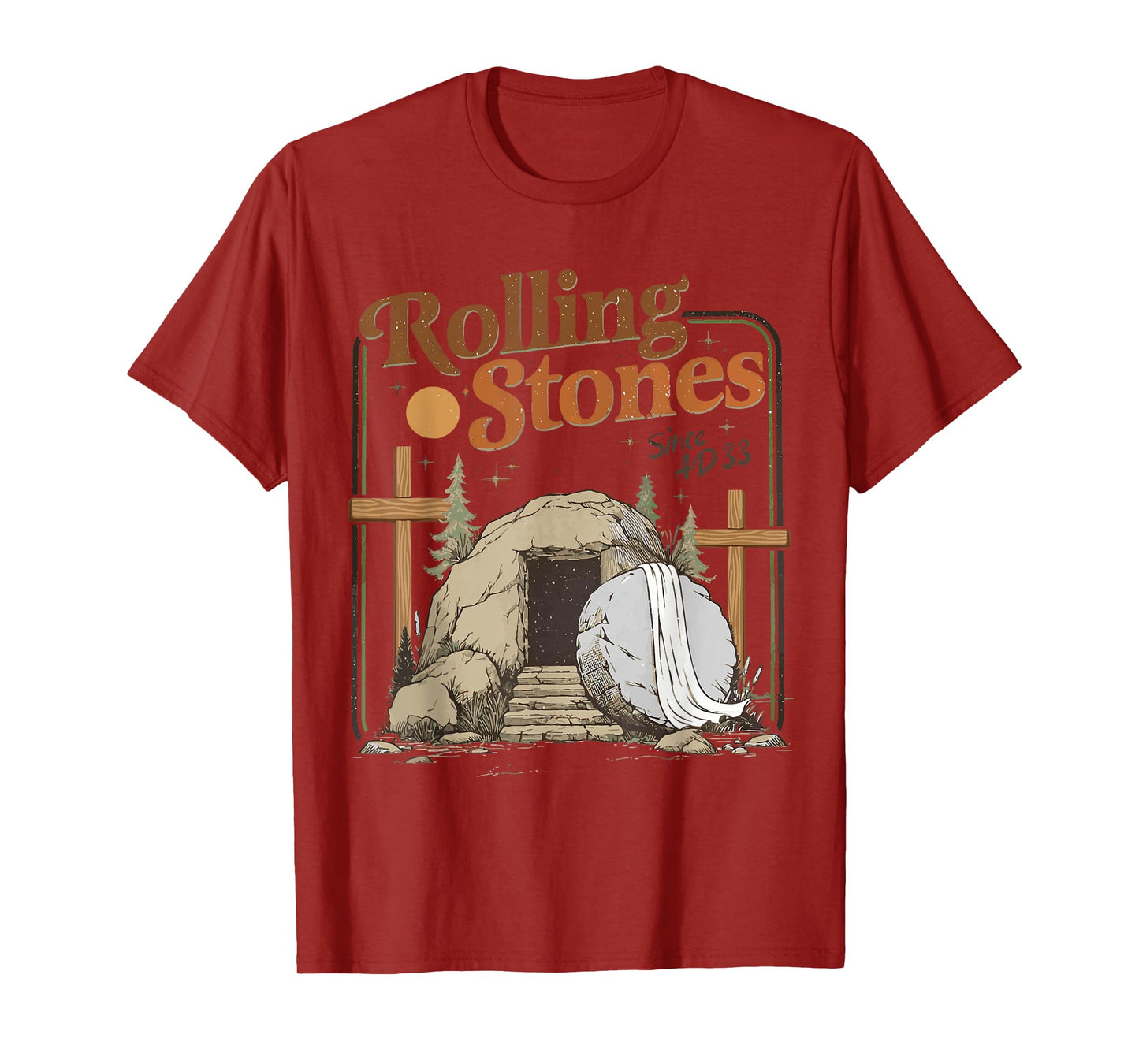 The Stone Was Rolled Away He Is Alive Retro Christian Easter T-Shirt