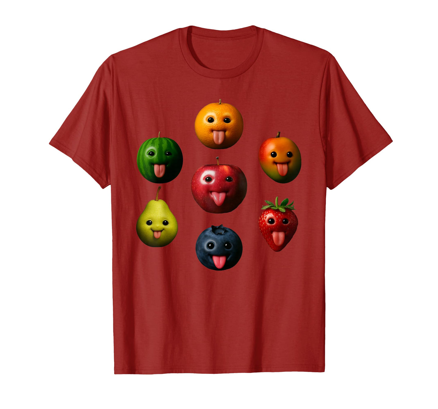 Funny Silly AI Apple gen z Meme BrainRot Humor Tongue Out T-Shirt