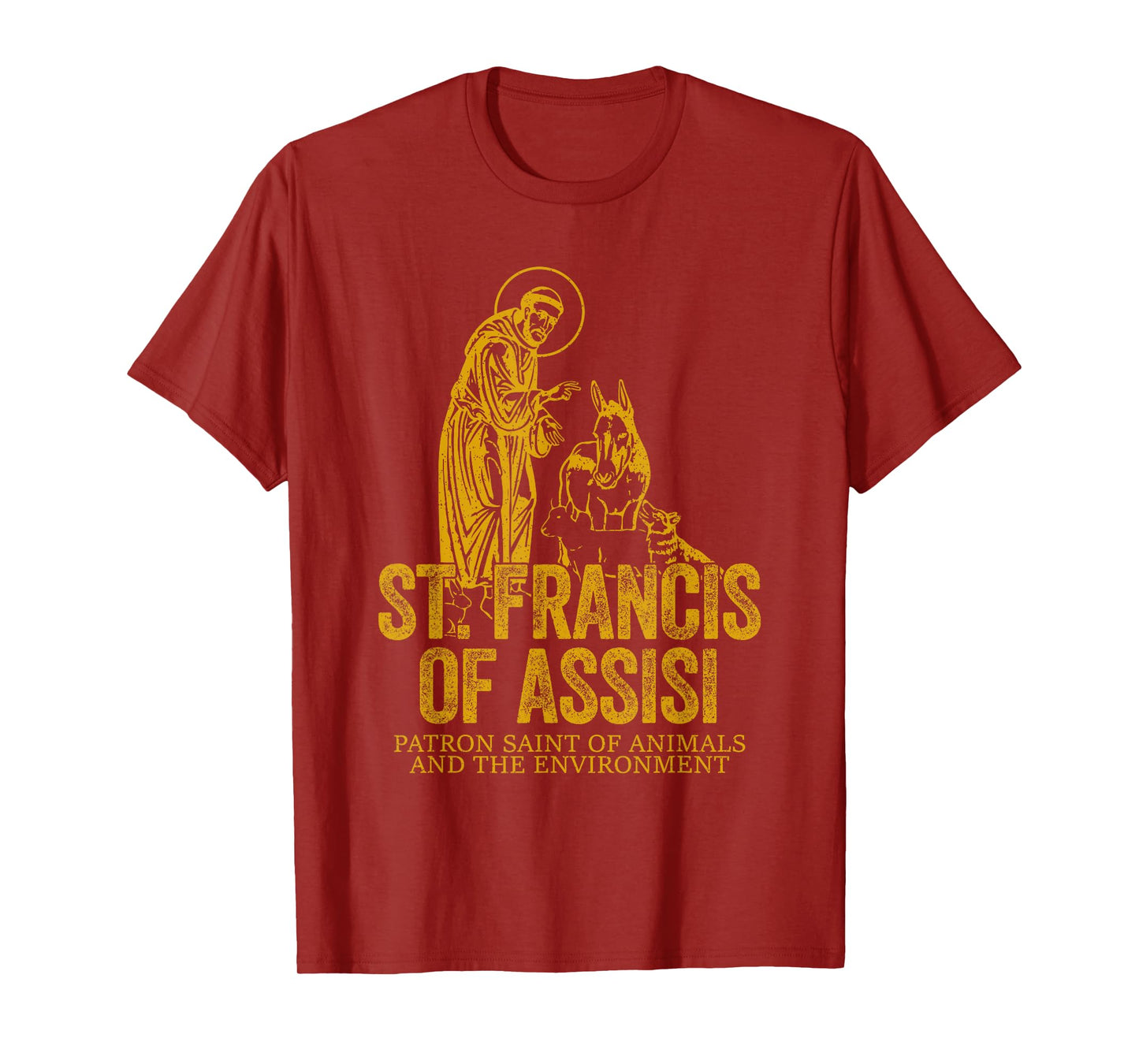 Catholicism Gold St. Francis Of Assisi Christian Saint T-Shirt