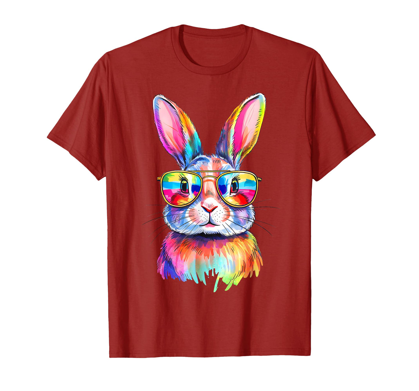 Funny Bunny Easter Rabbit Sunglasses Tie Dye Men Women Kids T-Shirt