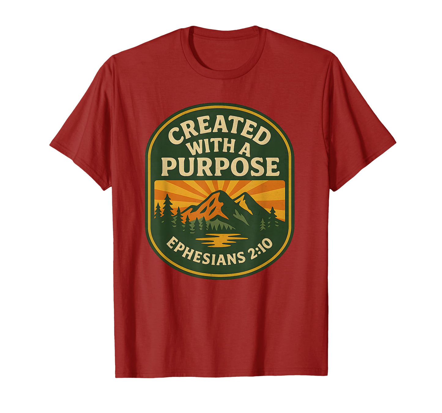 Retro Created with A Purpose Ephesians 2 10 Bible Verse T-Shirt