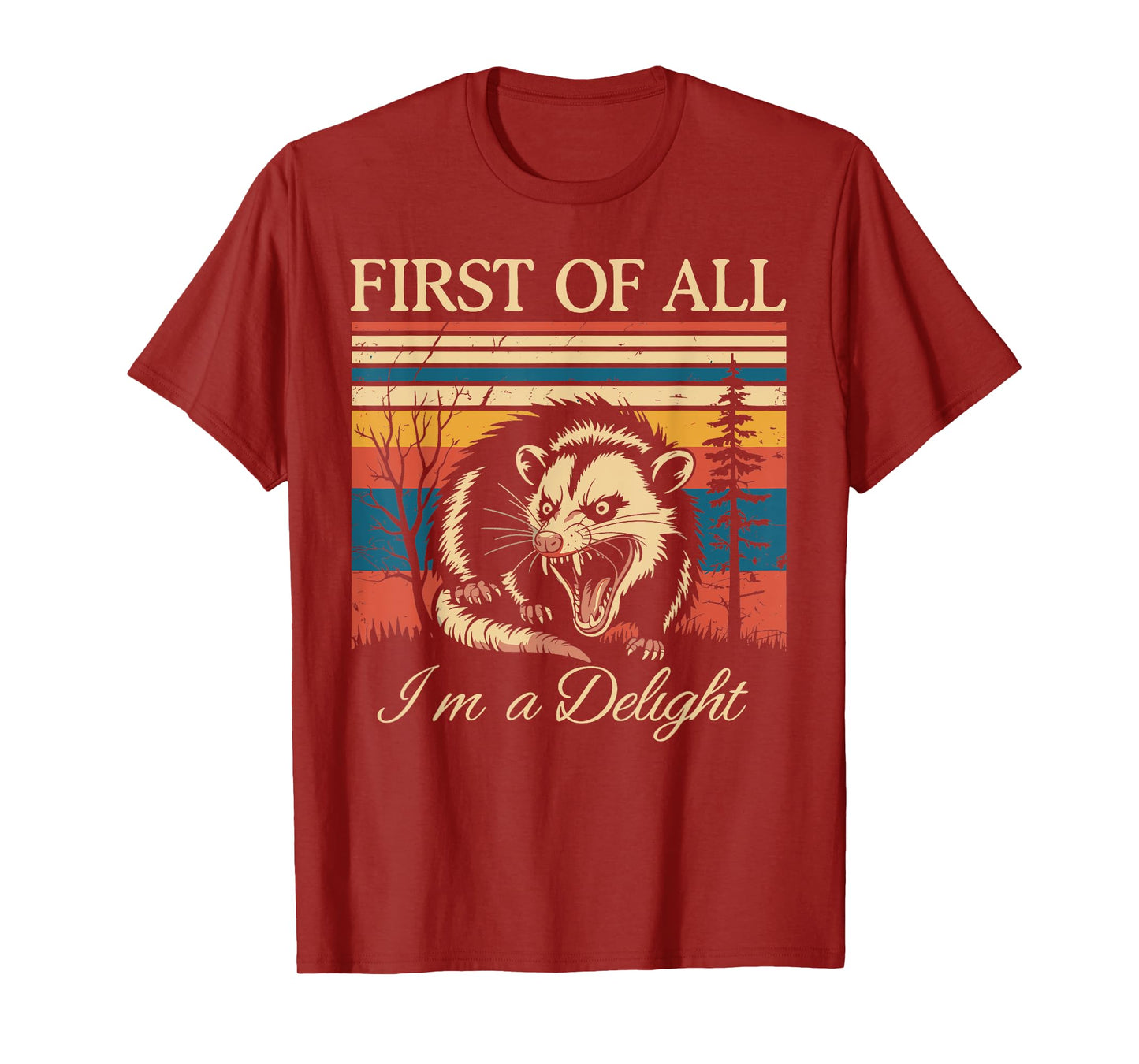 First of All I'm A Delight Funny Sarcastic Angry Opossum T-Shirt