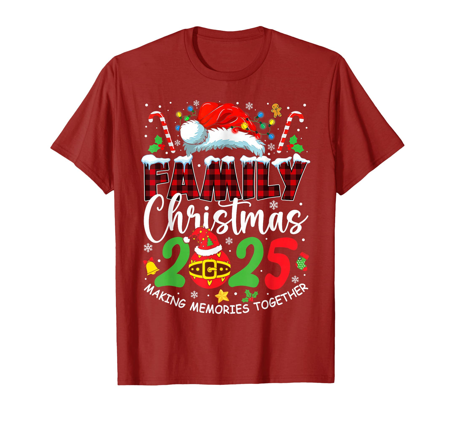 Family Christmas 2025 Matching Squad Santa Elf Funny Xmas T-Shirt