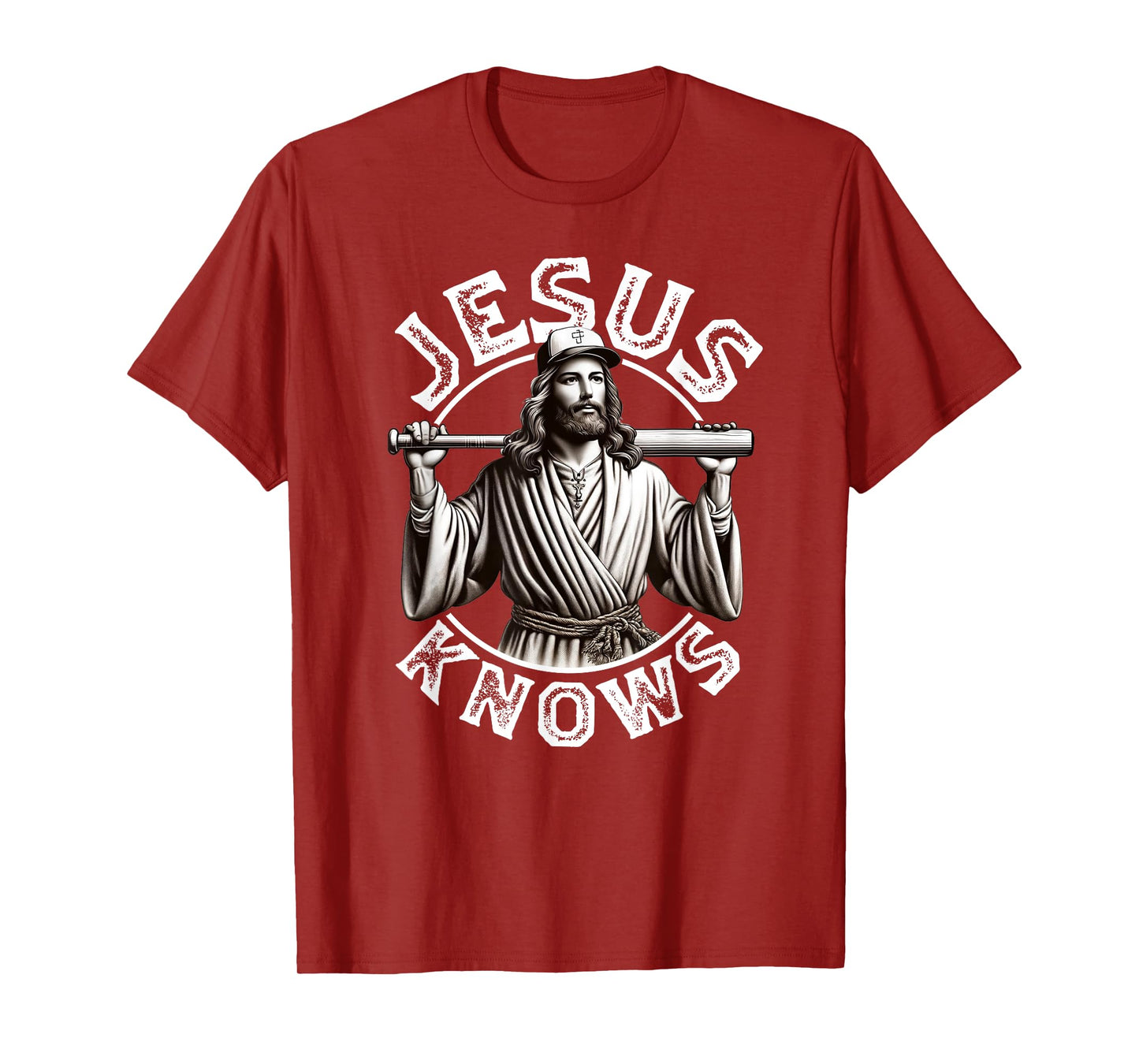 Jesus Knows Baseball Faith-Based Sports Christian Baseball T-Shirt
