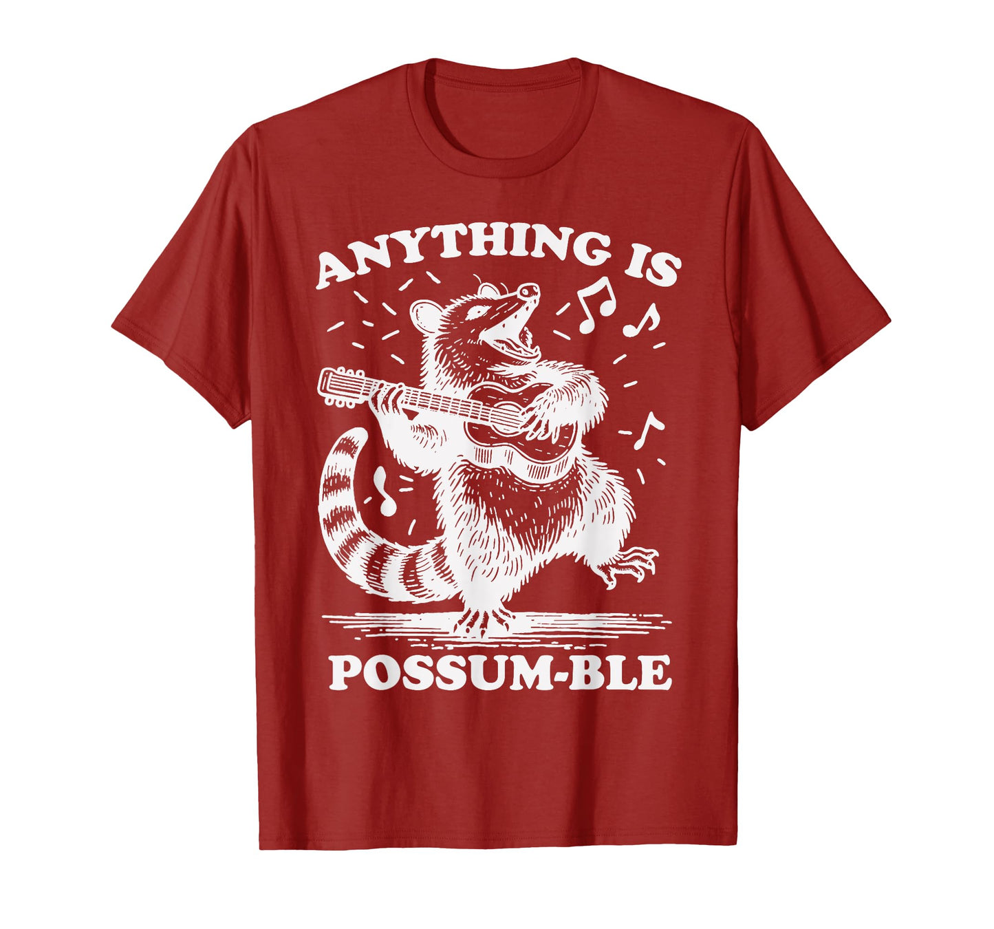 Anything Is Possum-Ble Funny Opossum Playing Ukulele T-Shirt